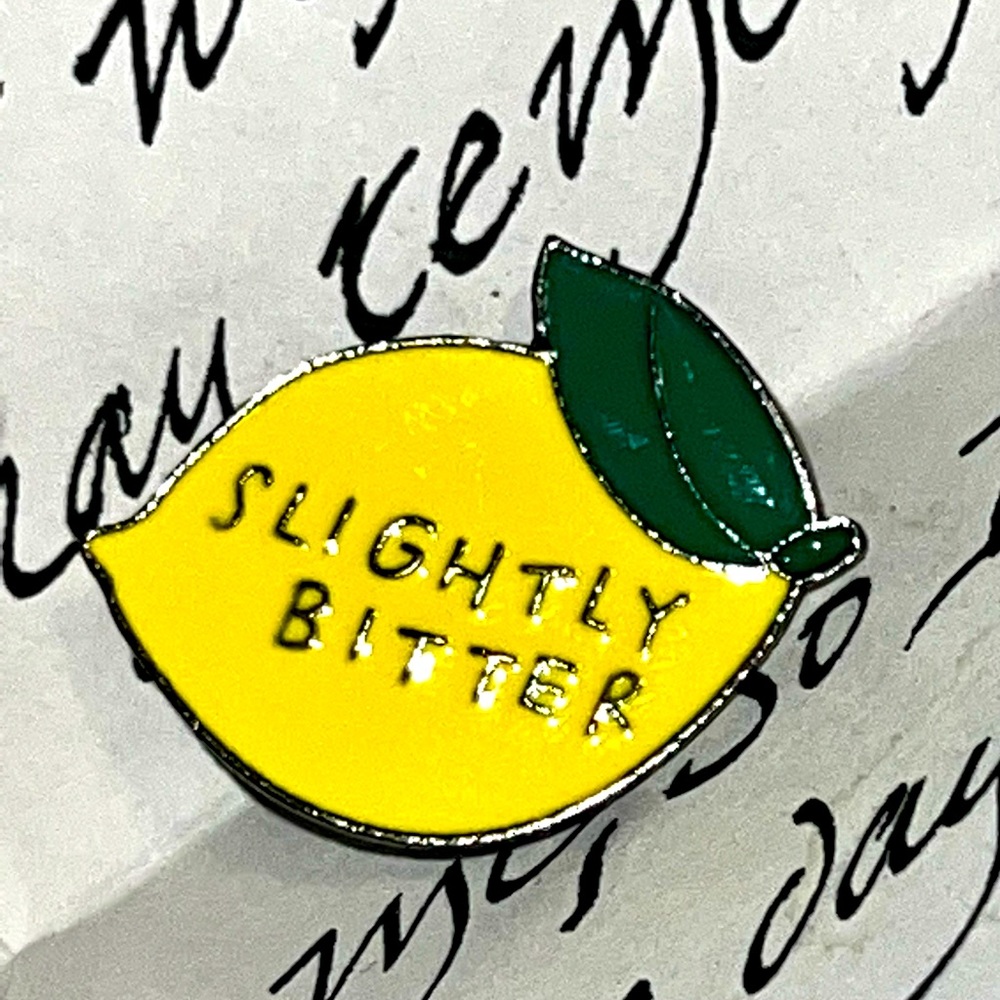 Slightly bitter lemon enamel pin